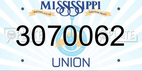 3070062 Mississippi License Plate