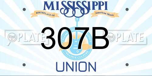 307B Mississippi License Plate