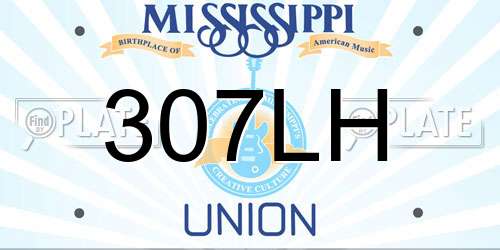 307LH Mississippi License Plate