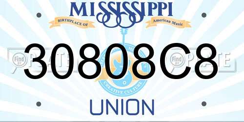 30808C8 Mississippi License Plate