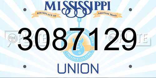3087129 Mississippi License Plate