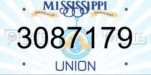 3087179 Mississippi License Plate