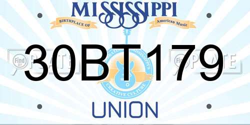 30BT179 Mississippi License Plate