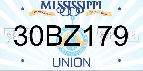 30BZ179 Mississippi License Plate
