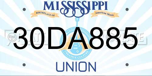 30DA885 Mississippi License Plate