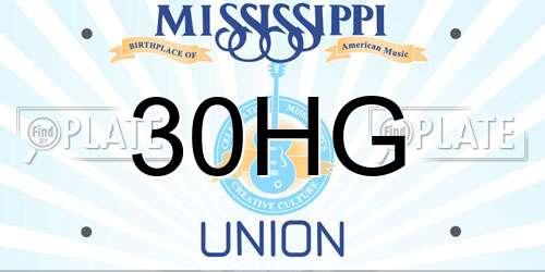 30HG Mississippi License Plate