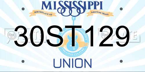 30ST129 Mississippi License Plate