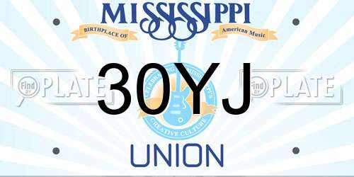 30YJ Mississippi License Plate