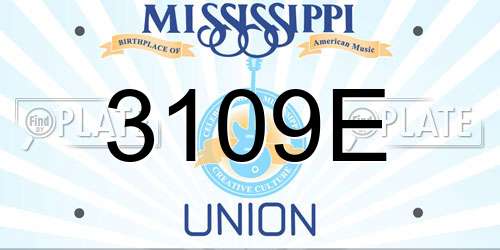 3109E Mississippi License Plate