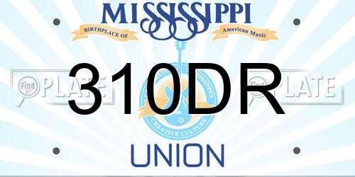 310DR Mississippi License Plate