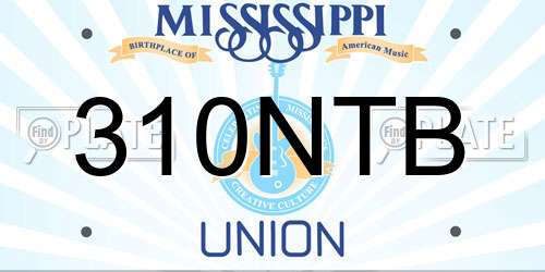 310NTB Mississippi License Plate