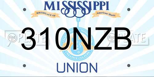 310NZB Mississippi License Plate