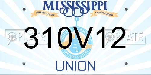 310V12 Mississippi License Plate
