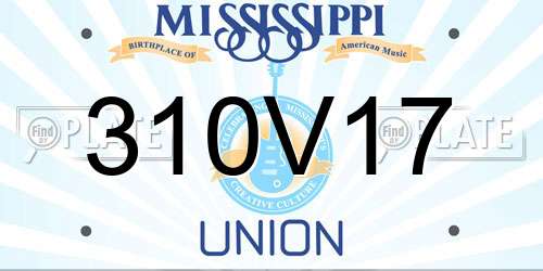 310V17 Mississippi License Plate