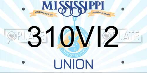 310VI2 Mississippi License Plate