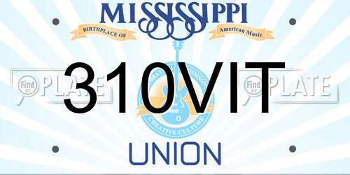 310VIT Mississippi License Plate