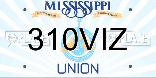 310VIZ Mississippi License Plate