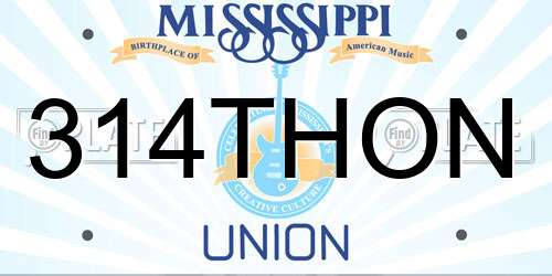 314THON Mississippi License Plate