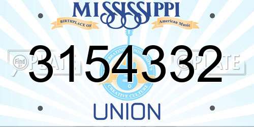 3154332 Mississippi License Plate