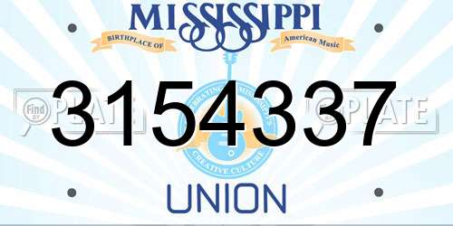 3154337 Mississippi License Plate
