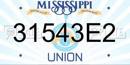 31543E2 Mississippi License Plate