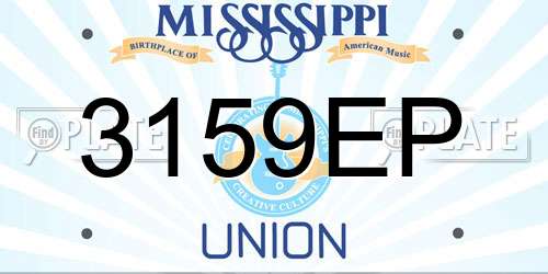 3159EP Mississippi License Plate