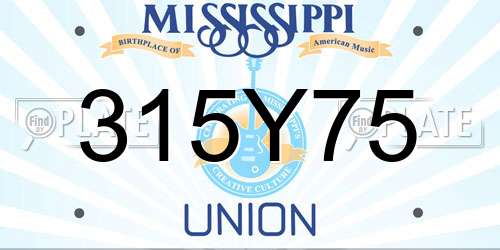 315Y75 Mississippi License Plate