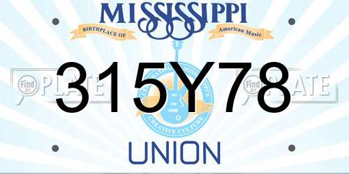 315Y78 Mississippi License Plate