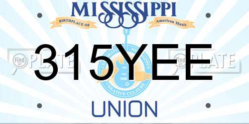315YEE Mississippi License Plate