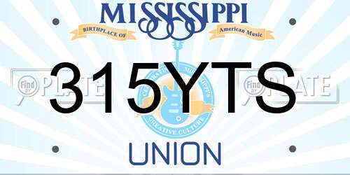 315YTS Mississippi License Plate