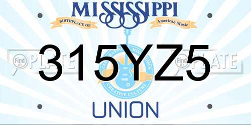 315YZ5 Mississippi License Plate