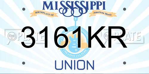 3161KR Mississippi License Plate