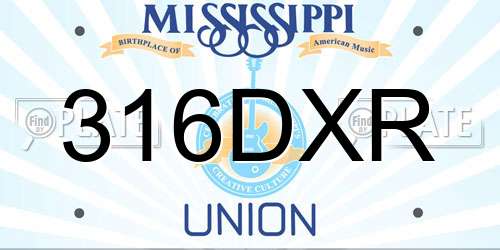 316DXR Mississippi License Plate