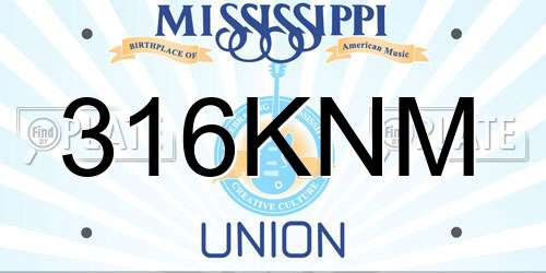 316KNM Mississippi License Plate