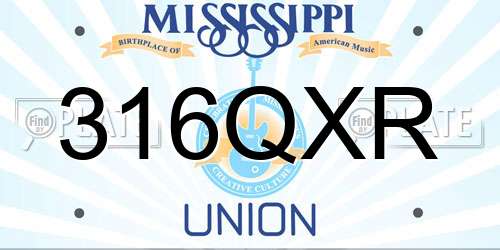 316QXR Mississippi License Plate