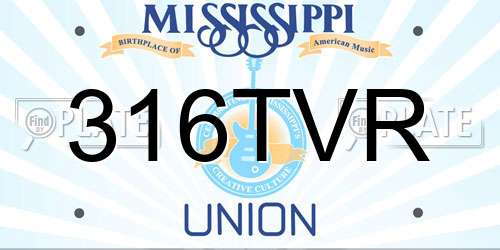 316TVR Mississippi License Plate