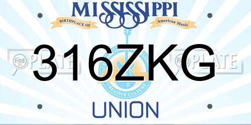 316ZKG Mississippi License Plate