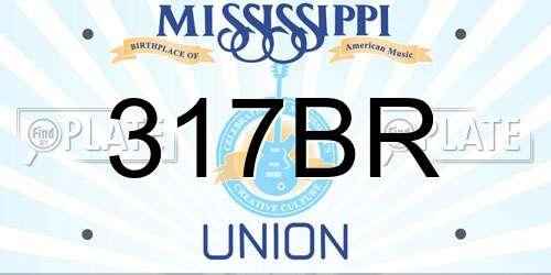 317BR Mississippi License Plate