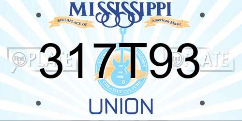 317T93 Mississippi License Plate