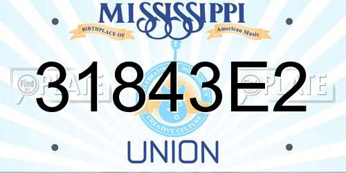 31843E2 Mississippi License Plate