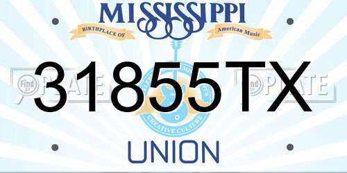 31855TX Mississippi License Plate