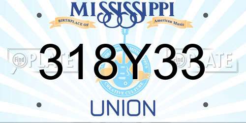 318Y33 Mississippi License Plate
