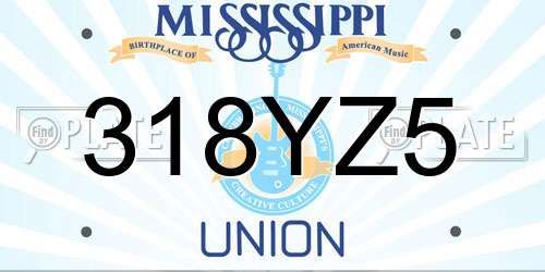 318YZ5 Mississippi License Plate