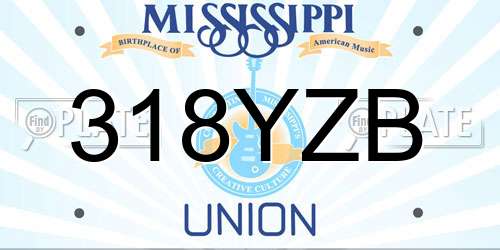 318YZB Mississippi License Plate