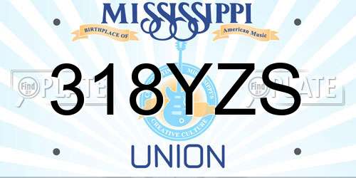 318YZS Mississippi License Plate