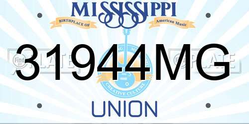 31944MG Mississippi License Plate