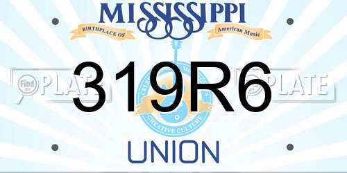 319R6 Mississippi License Plate