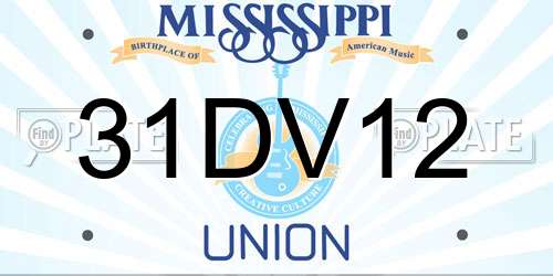 31DV12 Mississippi License Plate