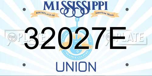 32027E Mississippi License Plate