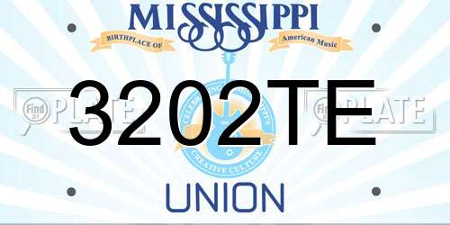 3202TE Mississippi License Plate